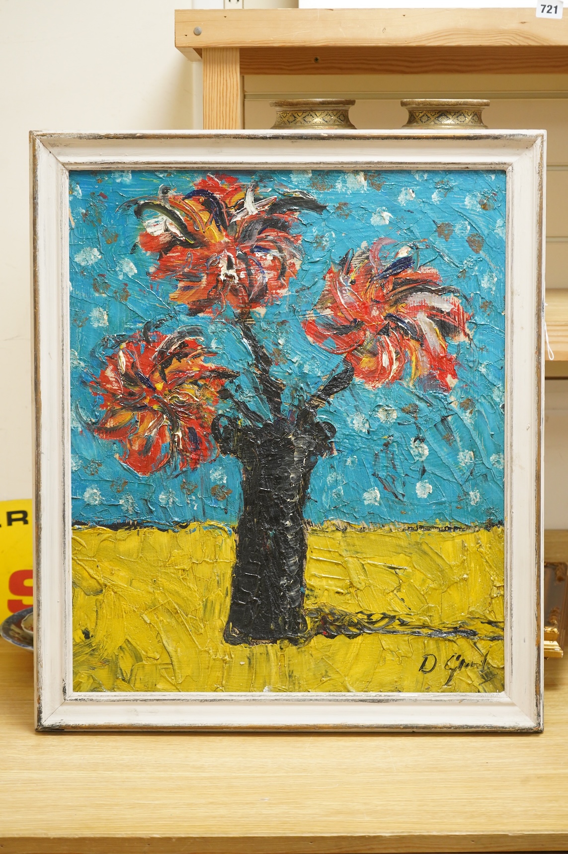 Still life study of flowers in a vase, signed 